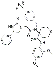 N-(2,4-DIMETHOXYPHENYL)-4-(2-(4-PHENYL-2-THIOXOIMIDAZOLIDIN-1-YL)-N-(4-(TRIFLUOROMETHYL)BENZYL)ACETAMIDO)-TETRAHYDRO-2H-THIOPYRAN-4-CARBOXAMIDE Struktur