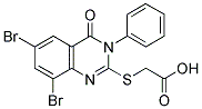 (6,8-DIBROMO-4-OXO-3-PHENYL-3,4-DIHYDRO-QUINAZOLIN-2-YLSULFANYL)-ACETIC ACID Struktur