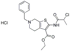 6-BENZYL-2-(2-CHLORO-PROPIONYLAMINO)-4,5,6,7-TETRAHYDRO-THIENO[2,3-C]PYRIDINE-3-CARBOXYLIC ACID ETHYL ESTER HYDROCHLORIDE Struktur