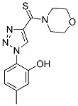 5-METHYL-2-[4-(MORPHOLIN-4-YLCARBONOTHIOYL)-1H-1,2,3-TRIAZOL-1-YL]PHENOL Struktur