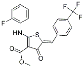 METHYL (5Z)-2-[(2-FLUOROPHENYL)AMINO]-4-OXO-5-[4-(TRIFLUOROMETHYL)BENZYLIDENE]-4,5-DIHYDROTHIOPHENE-3-CARBOXYLATE Struktur