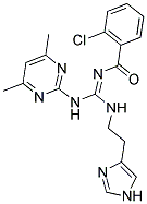 2-CHLORO-N-((1E)-[(4,6-DIMETHYLPYRIMIDIN-2-YL)AMINO]{[2-(1H-IMIDAZOL-4-YL)ETHYL]AMINO}METHYLENE)BENZAMIDE Struktur