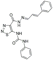 N-PHENYL-N'-[4-({(2E)-2-[(2E)-3-PHENYLPROP-2-ENYLIDENE]HYDRAZINO}CARBONYL)-1,2,3-THIADIAZOL-5-YL]UREA Struktur