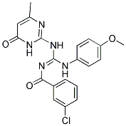 3-CHLORO-N-{(1E)-[(4-METHOXYPHENYL)AMINO][(4-METHYL-6-OXO-1,6-DIHYDROPYRIMIDIN-2-YL)AMINO]METHYLENE}BENZAMIDE Struktur