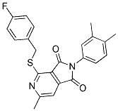 2-(3,4-DIMETHYLPHENYL)-4-[(4-FLUOROBENZYL)THIO]-6-METHYL-1H-PYRROLO[3,4-C]PYRIDINE-1,3(2H)-DIONE Struktur