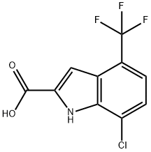 7-CHLORO-4-(TRIFLUOROMETHYL)-1H-INDOLE-2-CARBOXYLIC ACID Struktur