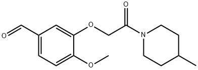 3-METHOXY-4-[2-(4-METHYL-PIPERIDIN-1-YL)-2-OXO-ETHOXY]-BENZALDEHYDE Struktur