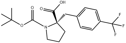 BOC-(S)-ALPHA-(4-TRIFLUOROMETHYL-BENZYL)-PROLINE Struktur