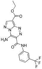 ETHYL 4-AMINO-3-({[3-(TRIFLUOROMETHYL)PHENYL]AMINO}CARBONYL)PYRAZOLO[5,1-C][1,2,4]TRIAZINE-8-CARBOXYLATE Struktur