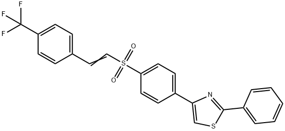 2-PHENYL-4-[4-(((E)-2-[4-(TRIFLUOROMETHYL)PHENYL]ETHENYL)SULFONYL)PHENYL]-1,3-THIAZOLE Struktur