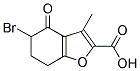 5-BROMO-3-METHYL-4-OXO-4,5,6,7-TETRAHYDRO-1-BENZOFURAN-2-CARBOXYLIC ACID Struktur