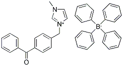 1-(4-[BENZOYL]BENZYL)-3-METHYLIMIDAZOLIUM TETRAPHENYLBORATE Struktur