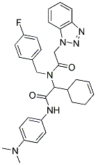 2-(2-(1H-BENZO[D][1,2,3]TRIAZOL-1-YL)-N-(4-FLUOROBENZYL)ACETAMIDO)-2-(CYCLOHEX-3-ENYL)-N-(4-(DIMETHYLAMINO)PHENYL)ACETAMIDE Struktur