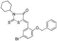 (Z)-5-(2-(BENZYLOXY)-5-BROMOBENZYLIDENE)-3-CYCLOHEXYL-2-THIOXOTHIAZOLIDIN-4-ONE Struktur