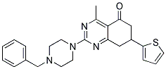 2-(4-BENZYLPIPERAZIN-1-YL)-4-METHYL-7-(THIOPHEN-2-YL)-7,8-DIHYDROQUINAZOLIN-5(6H)-ONE Struktur