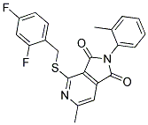 4-[(2,4-DIFLUOROBENZYL)THIO]-6-METHYL-2-(2-METHYLPHENYL)-1H-PYRROLO[3,4-C]PYRIDINE-1,3(2H)-DIONE Struktur