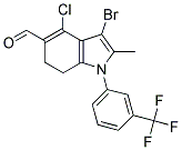 3-BROMO-4-CHLORO-2-METHYL-1-(3-TRIFLUOROMETHYL-PHENYL)-6,7-DIHYDRO-1H-INDOLE-5-CARBALDEHYDE Struktur