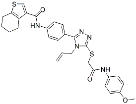 N-(4-(4-ALLYL-5-(2-(4-METHOXYPHENYLAMINO)-2-OXOETHYLTHIO)-4H-1,2,4-TRIAZOL-3-YL)PHENYL)-4,5,6,7-TETRAHYDROBENZO[B]THIOPHENE-3-CARBOXAMIDE Struktur