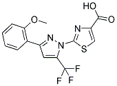 2-[3-(2-METHOXYPHENYL)-5-(TRIFLUOROMETHYL)-1H-PYRAZOL-1-YL]-1,3-THIAZOLE-4-CARBOXYLIC ACID Struktur