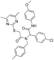 2-(4-CHLOROPHENYL)-2-(2-(4,6-DIMETHYLPYRIMIDIN-2-YLTHIO)-N-(4-METHYLBENZYL)ACETAMIDO)-N-(4-METHOXYPHENYL)ACETAMIDE Struktur