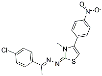 (1E)-1-(4-CHLOROPHENYL)ETHANONE [(2E)-3-METHYL-4-(4-NITROPHENYL)-1,3-THIAZOL-2(3H)-YLIDENE]HYDRAZONE Struktur