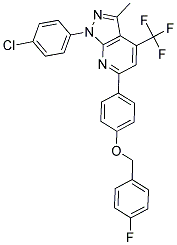 1-(4-CHLOROPHENYL)-6-(4-(4-FLUOROBENZYLOXY)PHENYL)-3-METHYL-4-(TRIFLUOROMETHYL)-1H-PYRAZOLO[3,4-B]PYRIDINE Struktur