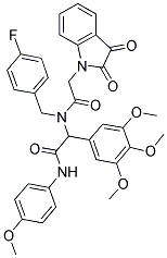 2-(2,3-DIOXOINDOLIN-1-YL)-N-(4-FLUOROBENZYL)-N-(2-(4-METHOXYPHENYLAMINO)-2-OXO-1-(3,4,5-TRIMETHOXYPHENYL)ETHYL)ACETAMIDE Struktur