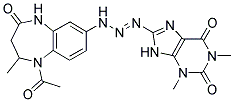 8-[(E)-3-(1-ACETYL-2-METHYL-4-OXO-2,3,4,5-TETRAHYDRO-1H-1,5-BENZODIAZEPIN-7-YL)-1-TRIAZENYL]-1,3-DIMETHYL-3,9-DIHYDRO-1H-PURINE-2,6-DIONE Struktur