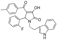 3-HYDROXY-1-[2-(1H-INDOL-3-YL)ETHYL]-4-(4-METHYLBENZOYL)-5-(2-FLUOROPHENYL)-1,5-DIHYDRO-2H-PYRROL-2-ONE Struktur