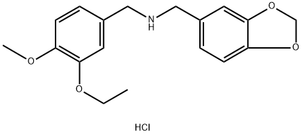 BENZO[1,3]DIOXOL-5-YLMETHYL-(3-ETHOXY-4-METHOXY-BENZYL)-AMINE HYDROCHLORIDE Struktur