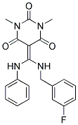 5-{ANILINO[(3-FLUOROBENZYL)AMINO]METHYLENE}-1,3-DIMETHYLPYRIMIDINE-2,4,6(1H,3H,5H)-TRIONE Struktur