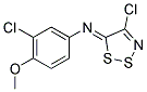 N-[(5Z)-4-CHLORO-5H-1,2,3-DITHIAZOL-5-YLIDENE]-N-(3-CHLORO-4-METHOXYPHENYL)AMINE Struktur