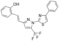 2-{(E)-2-[1-(4-PHENYL-1,3-THIAZOL-2-YL)-5-(TRIFLUOROMETHYL)-1H-PYRAZOL-3-YL]VINYL}PHENOL Struktur