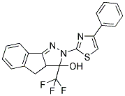 2-(4-PHENYL-1,3-THIAZOL-2-YL)-3-(TRIFLUOROMETHYL)-2,3,3A,4-TETRAHYDROINDENO[1,2-C]PYRAZOL-3-OL Struktur