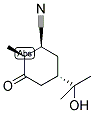 (-)-(5S,3S,2S)-5-(1-HYDROXY-1-METHYLETHYL)-3-CYANO-2-METHYLCYLOHEXANONE Struktur