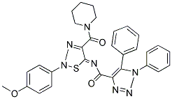 (Z)-N-(2-(4-METHOXYPHENYL)-4-(PIPERIDINE-1-CARBONYL)-1,2,3-THIADIAZOL-5(2H)-YLIDENE)-1,5-DIPHENYL-1H-1,2,3-TRIAZOLE-4-CARBOXAMIDE Struktur