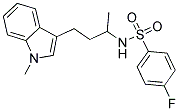 4-FLUORO-N-[1-METHYL-3-(1-METHYL-1H-INDOL-3-YL)PROPYL]BENZENESULFONAMIDE Struktur