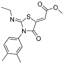 METHYL (2Z)-[(2Z)-3-(3,4-DIMETHYLPHENYL)-2-(ETHYLIMINO)-4-OXO-1,3-THIAZOLIDIN-5-YLIDENE]ACETATE Struktur