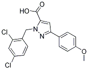 1-(2,4-DICHLOROBENZYL)-3-(4-METHOXYPHENYL)-1H-PYRAZOLE-5-CARBOXYLIC ACID Struktur