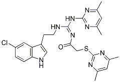 (E)-N-((2-(5-CHLORO-1H-INDOL-3-YL)ETHYLAMINO)(4,6-DIMETHYLPYRIMIDIN-2-YLAMINO)METHYLENE)-2-(4,6-DIMETHYLPYRIMIDIN-2-YLTHIO)ACETAMIDE Struktur