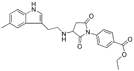 ETHYL 4-(3-{[2-(5-METHYL-1H-INDOL-3-YL)ETHYL]AMINO}-2,5-DIOXO-1-PYRROLIDINYL)BENZOATE Struktur