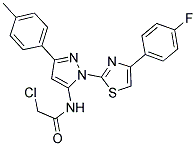 2-CHLORO-N-[1-[4-(4-FLUOROPHENYL)-1,3-THIAZOL-2-YL]-3-(4-METHYLPHENYL)-1H-PYRAZOL-5-YL]ACETAMIDE Struktur