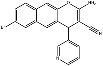 2-AMINO-7-BROMO-4-(3-PYRIDINYL)-4H-BENZO[G]CHROMENE-3-CARBONITRILE Struktur