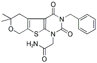 2-(3-BENZYL-6,6-DIMETHYL-2,4-DIOXO-3,4,5,8-TETRAHYDRO-2H-PYRANO[4',3':4,5]THIENO[2,3-D]PYRIMIDIN-1(6H)-YL)ACETAMIDE Struktur