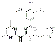 (E)-N-((2-(1H-IMIDAZOL-4-YL)ETHYLAMINO)(4,6-DIMETHYLPYRIMIDIN-2-YLAMINO)METHYLENE)-3,4,5-TRIMETHOXYBENZAMIDE Struktur