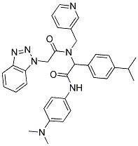 2-(2-(1H-BENZO[D][1,2,3]TRIAZOL-1-YL)-N-(PYRIDIN-3-YLMETHYL)ACETAMIDO)-N-(4-(DIMETHYLAMINO)PHENYL)-2-(4-ISOPROPYLPHENYL)ACETAMIDE Struktur