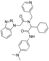 2-(2-(1H-BENZO[D][1,2,3]TRIAZOL-1-YL)-N-(PYRIDIN-3-YLMETHYL)ACETAMIDO)-2-(CYCLOHEX-3-ENYL)-N-(4-(DIMETHYLAMINO)PHENYL)ACETAMIDE Struktur