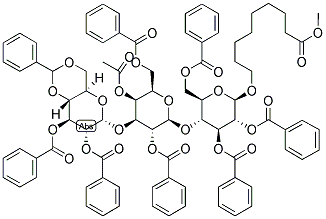 8-METHOXYCARBONYLOCTYL 2,3-DI-O-BENZOYL-4,6-DI-O-BENZYLIDENE-ALPHA-D-GLUCOPYRANOSYL(1-3)-4-O-ACETYL-2,6-DI-O-BENZOYL-BETA-D-GALACTOPYRANOSYL(1-4)-2,3,6-TRI-O-BENZOYL-BETA-D-GLUCOPYRANOSIDE Struktur