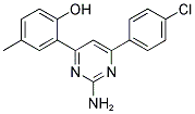 2-(2-AMINO-6-(4-CHLOROPHENYL)PYRIMIDIN-4-YL)-4-METHYLPHENOL Struktur