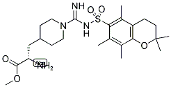 L-ALA-4-PIP(N-AMIDINO-PMC)-OME Struktur